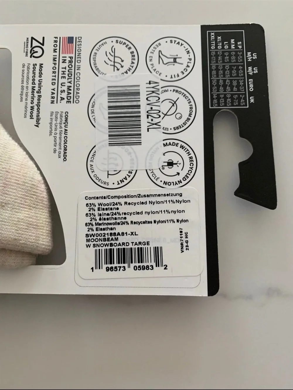 Smartwool XL Women’s Snowboard Targeted Cushion Socks NWT